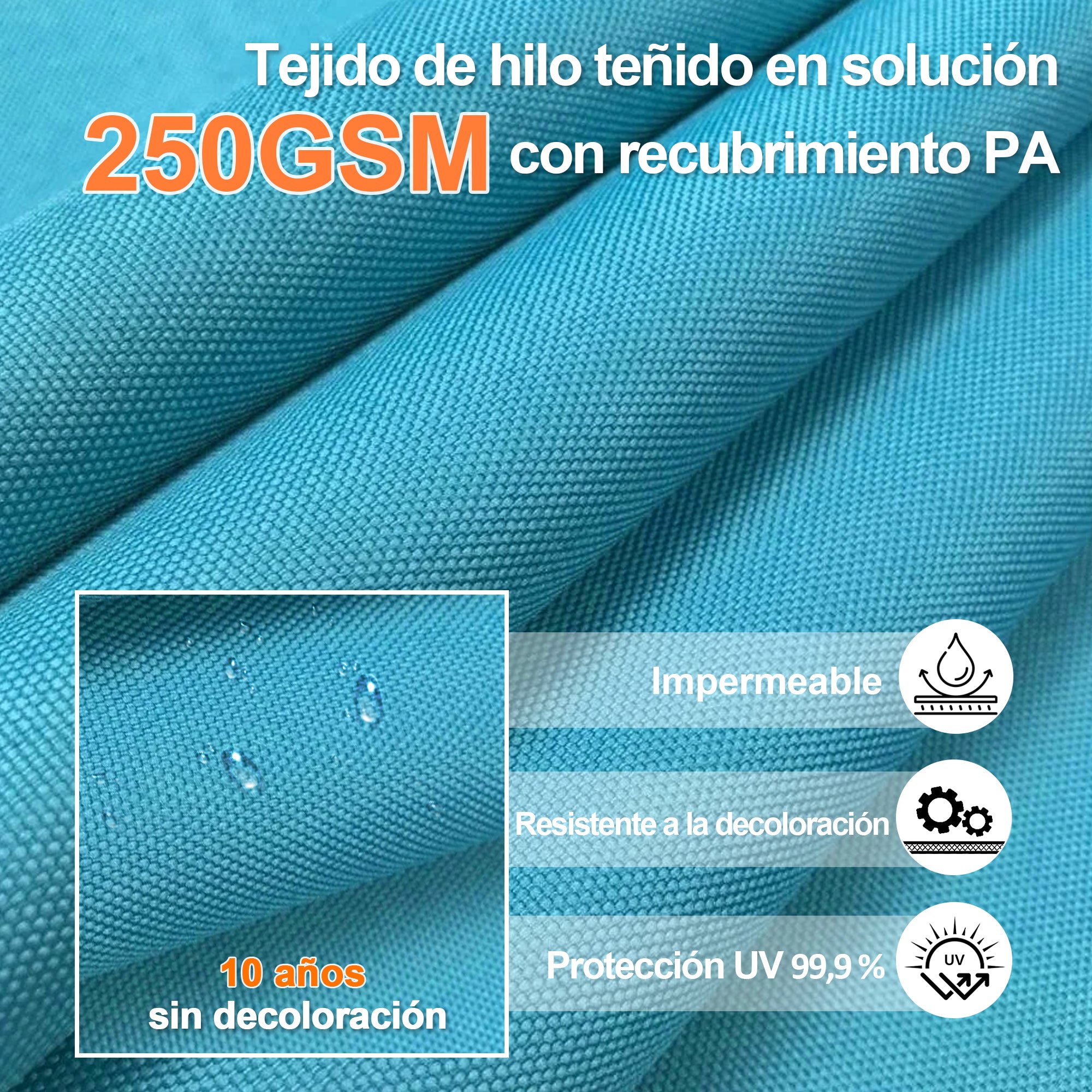 Patioslife Aegis Pro | Parasol Lateral Excéntrico 3x3m con LED Solar — Estructura de Aluminio Termolacado, Sombrilla Inclinable y Giratoria 360°