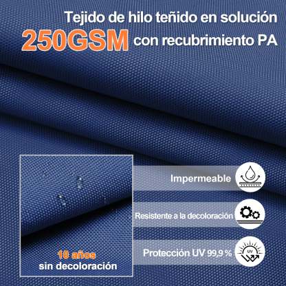 Patioslife Aegis Pro | Parasol Lateral Excéntrico 3x3m con LED Solar — Estructura de Aluminio Termolacado, Sombrilla Inclinable y Giratoria 360°