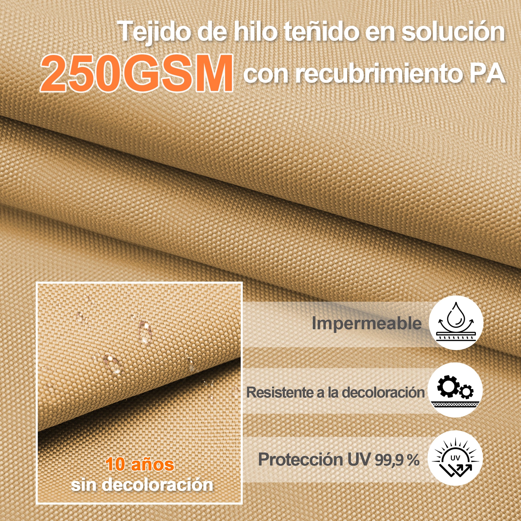 Patioslife Aegis Pro | Parasol Lateral Excéntrico 3x3m con LED Solar — Estructura de Aluminio Termolacado, Sombrilla Inclinable y Giratoria 360°