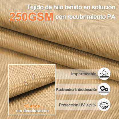 Patioslife Aegis Pro | Parasol Lateral Excéntrico 3x3m con LED Solar — Estructura de Aluminio Termolacado, Sombrilla Inclinable y Giratoria 360°