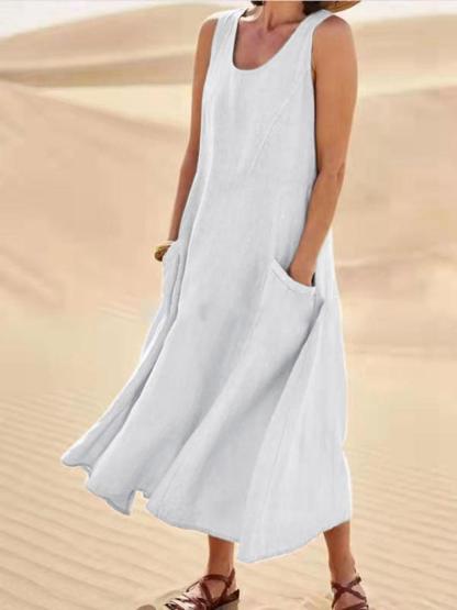 � Last Day Promotion 30% OFF �Women's Sleeveless Cotton And Linen Dress