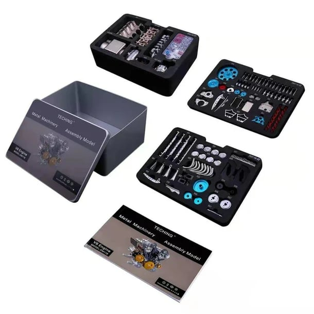 🚗Teching V8 Mechanical Metal Assembly DIY Car Engine Model Kit（3-Year Warranty）