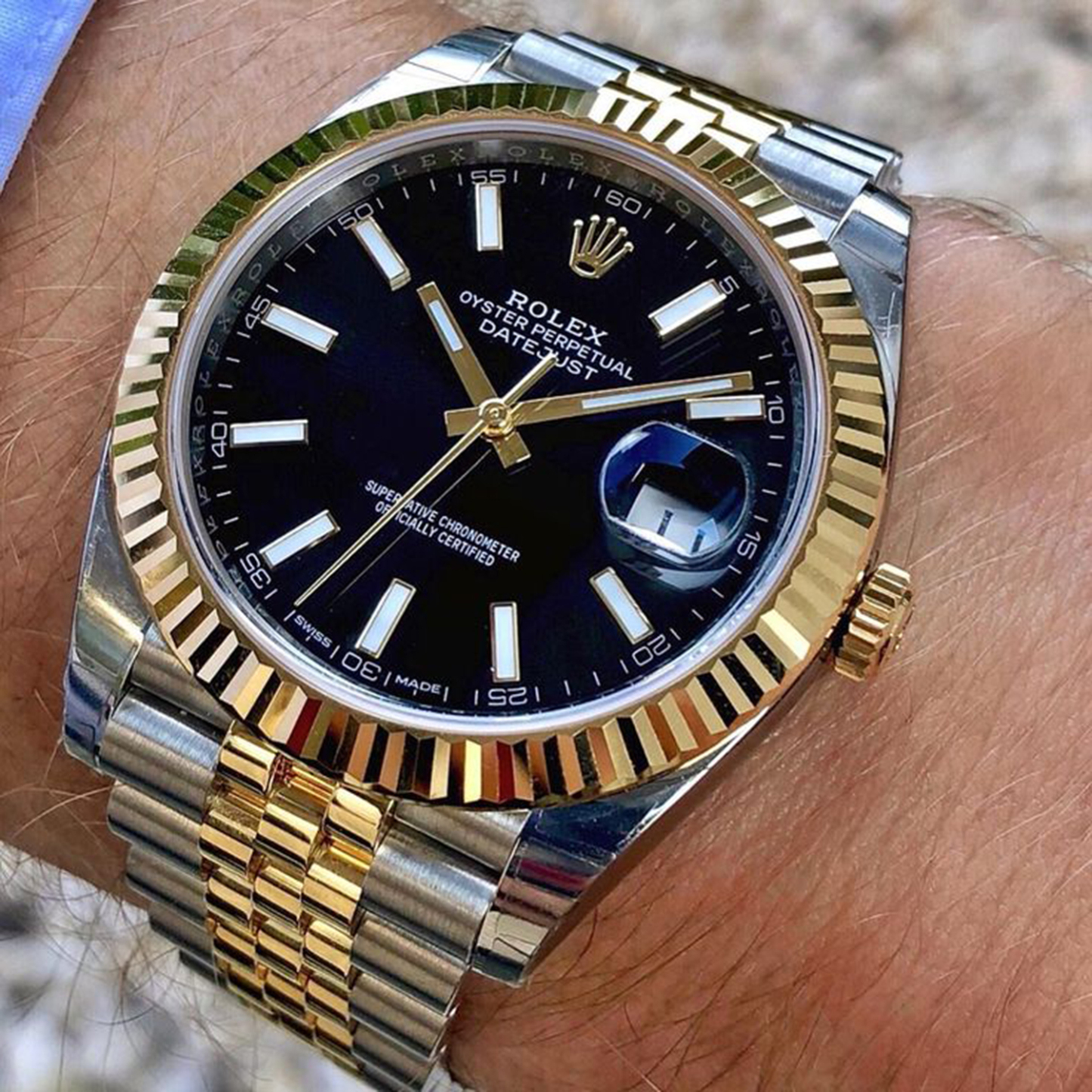 Rolthtex Datejust 41 Two Tone Oystersteel and yellow gold Black Dial 126333-0014