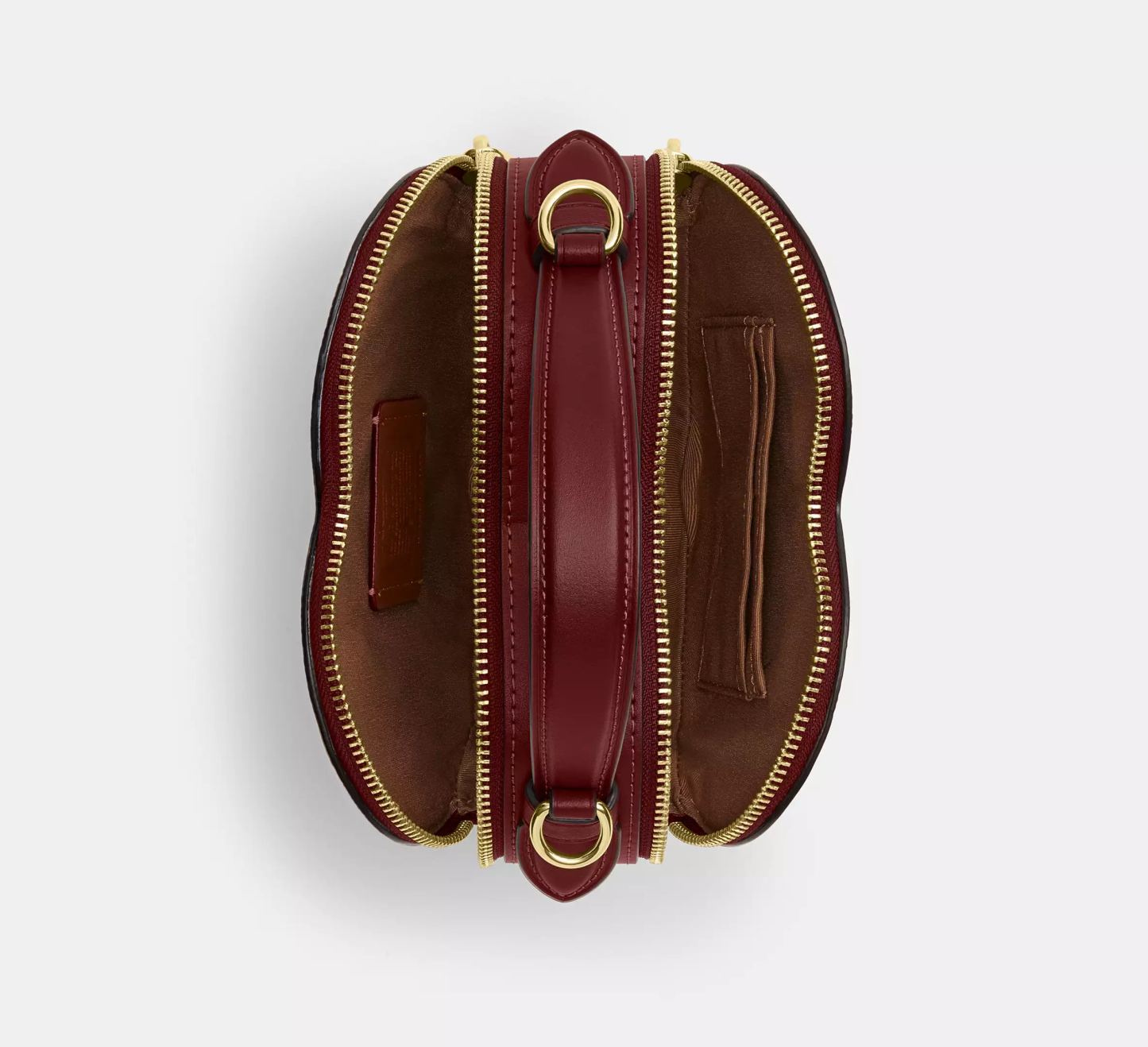 Heart Crossbody Bag In Signature Canvas With Cherry Print