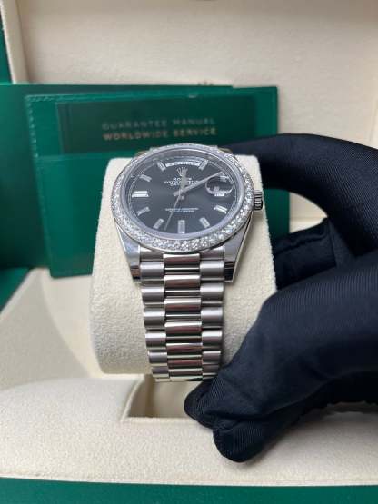 Day-Date 40 White Gold Day-Date 40 Watch - White Gold Bezel - Black Baguette Diamond Dial 228349RBR