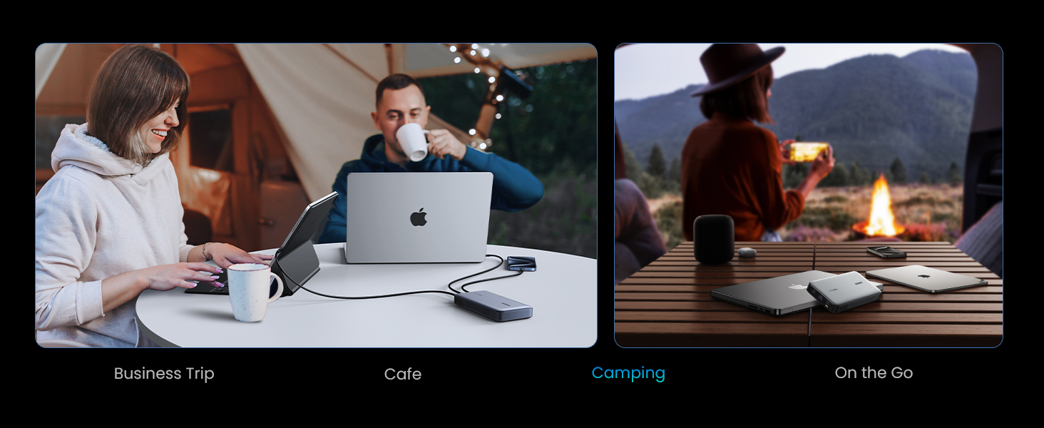 90wh Power bank with 2 USB-C ports and 1 USB-A port which can charging 3 devies at the same time