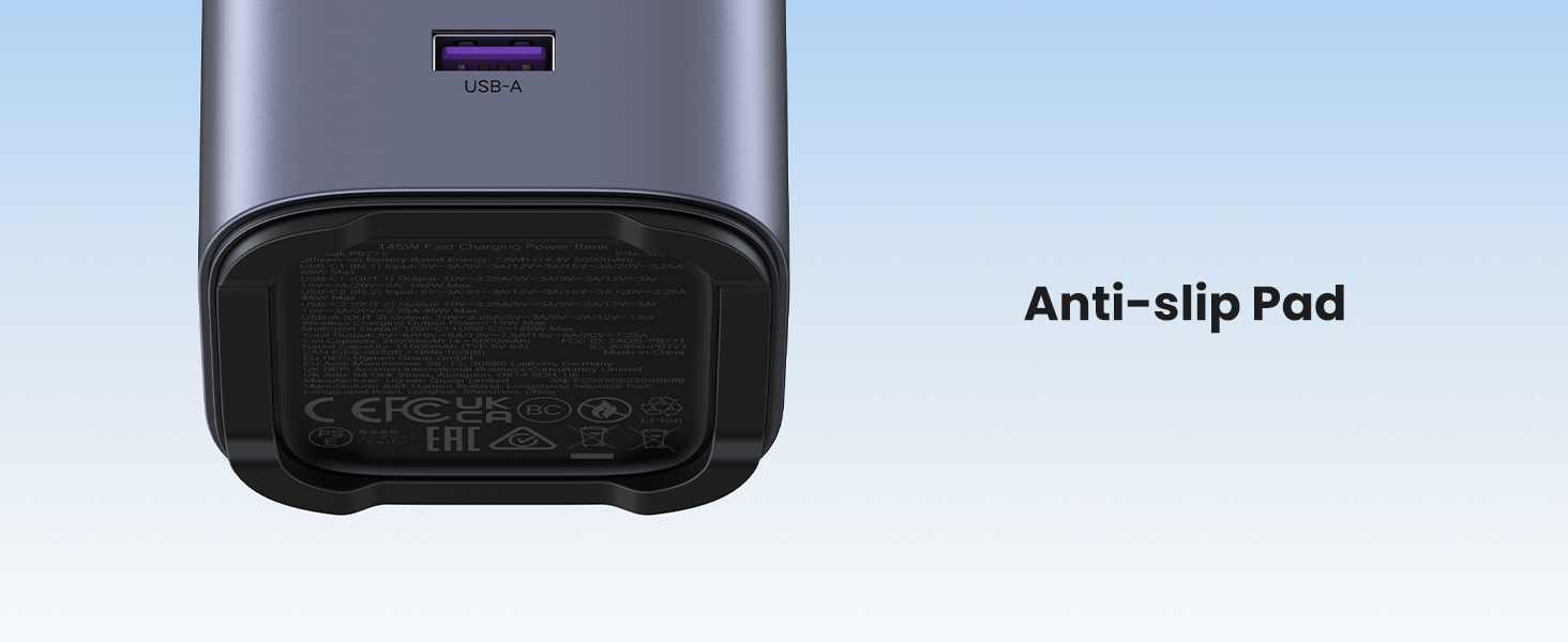 nexode 20000mah Power bank with anti-slip pad, stable and not easy to fall