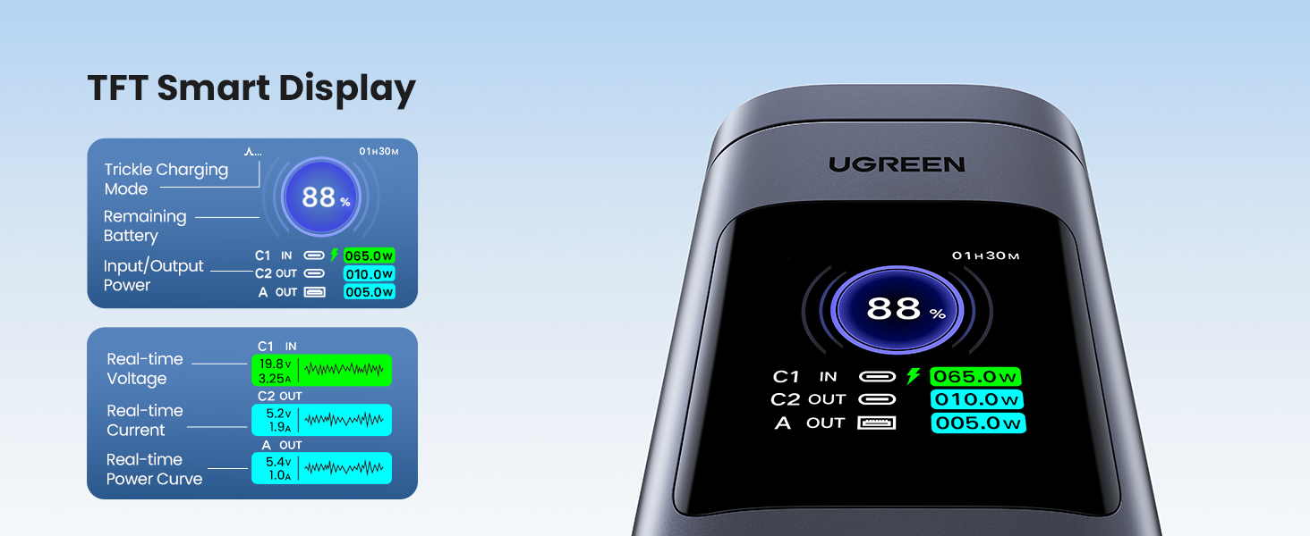 TFT smart dispaly external battery