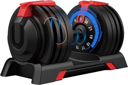 DH FitLife 24 kg Adjustable Dumbbells 3 to 24 kg with 12 Weight Levels, Dumbbell Set with Weight Plates, Adjustable Dumbbell, Variable Weights 12 in 1