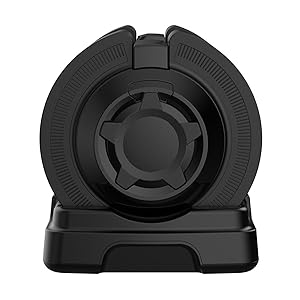 Zwarte computermuis die vanuit meerdere hoeken wordt weergegeven, met ergonomische ontwerpkenmerken en plaatsing van de knoppen. Hetzelfde product als afbeelding 1.