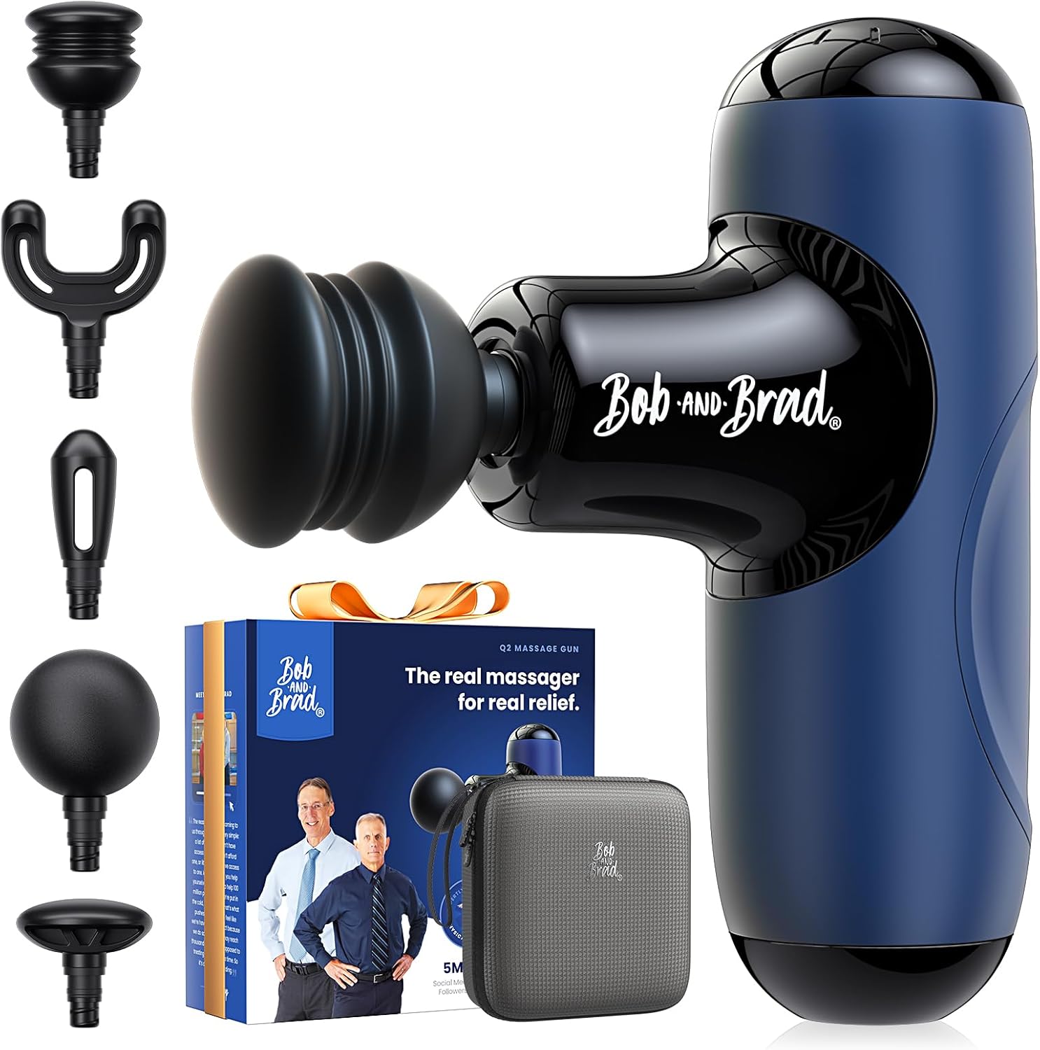 BOB AND BRAD Q2 Pro Massage Gun Deep Tissue Massage with Heat & Cold - Mini Massage Gun for Back & Shoulder Pain Relief, Portable Muscle Massage Gun for Gym & Travel, USB-C