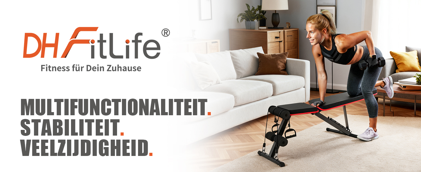 De tekst luidt 'DhatLife'. Serie afbeeldingen van trainings- of fitnessactiviteiten in wat lijkt op een sportschool of trainingsruimte.