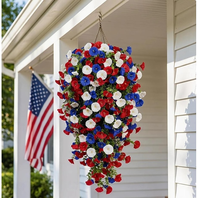 Artificial Morning Glory Hanging Vine Flowers for Outdoor