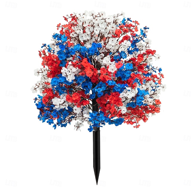 22 Inch Red White Blue Artificial Flower Stake for 250th Independence Day