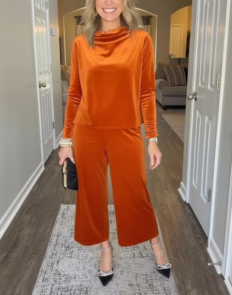 NEW🔥 Stretch Velvet Two-Piece Set