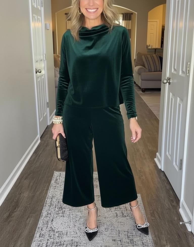 NEW🔥 Stretch Velvet Two-Piece Set