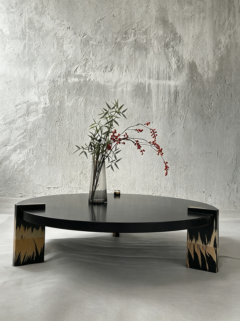 Modern high-look contrasting color art solid wood tea table coffee table