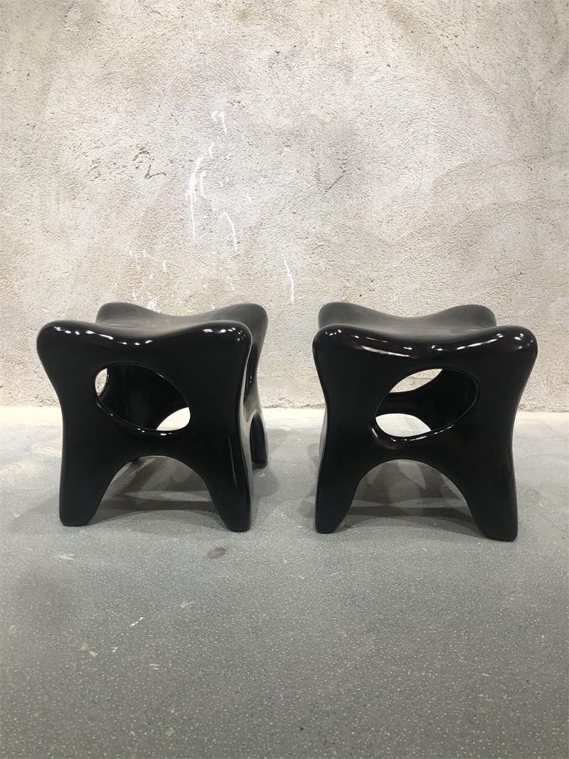 Organic modeling art hand-carved solid wood sculpture stool