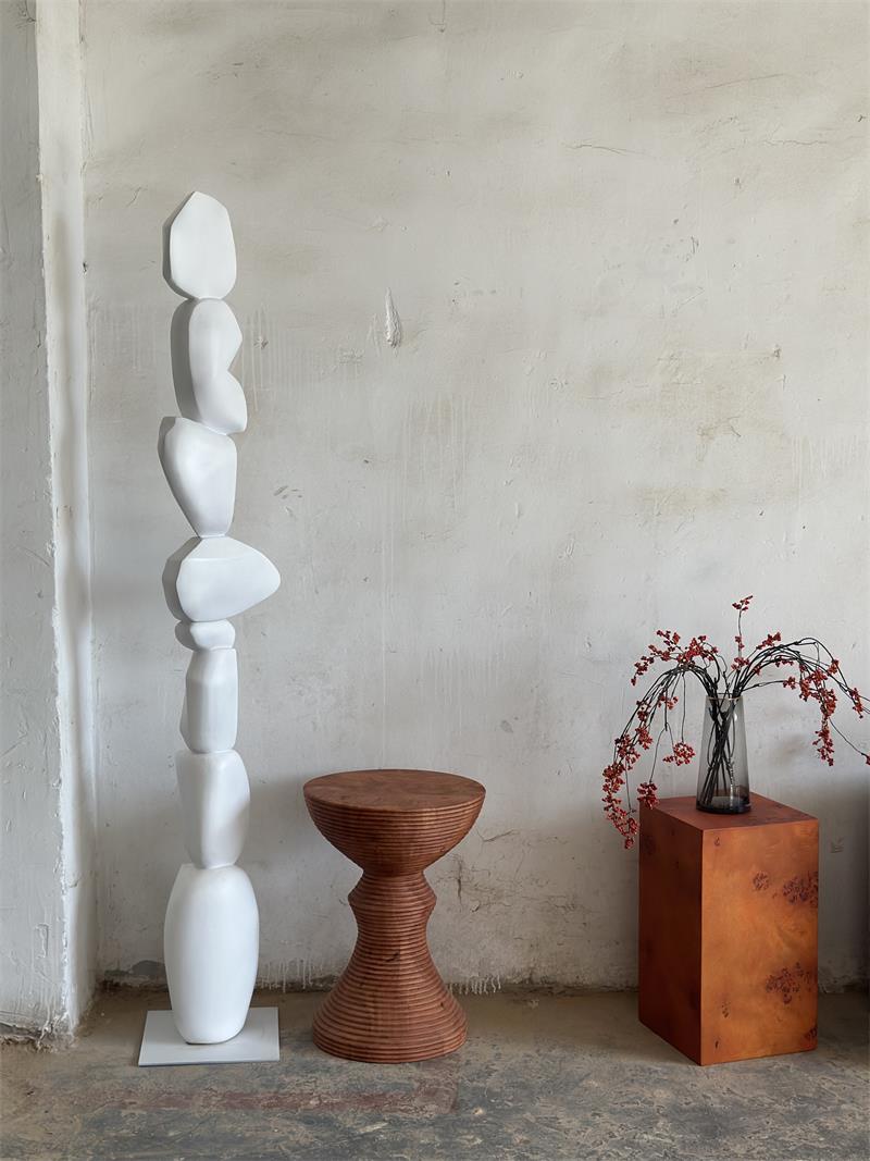 Natural Tumor Wood Cube Base Geometric Column Edge Display Stand