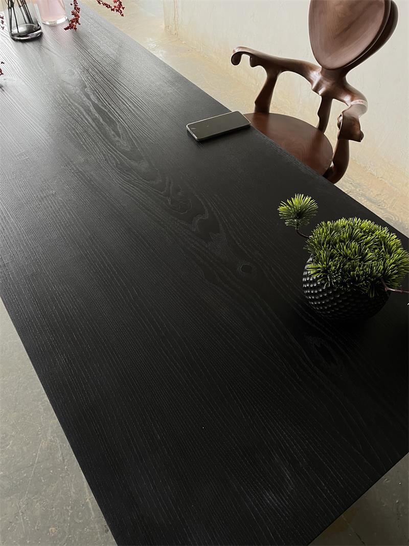 Asymmetrical Modern Acrylic and Sculptural Leg Solid Wood Square Table