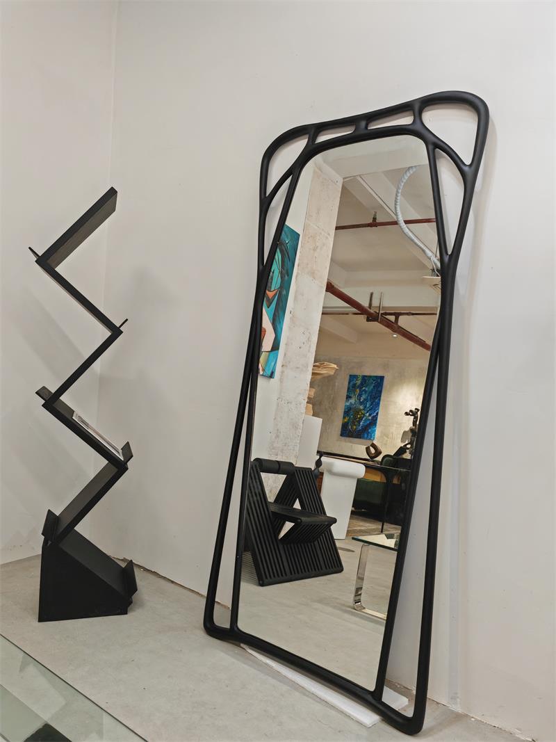Modern Abstract Art Nouveau Organic Flow Decorative Floor Mirror