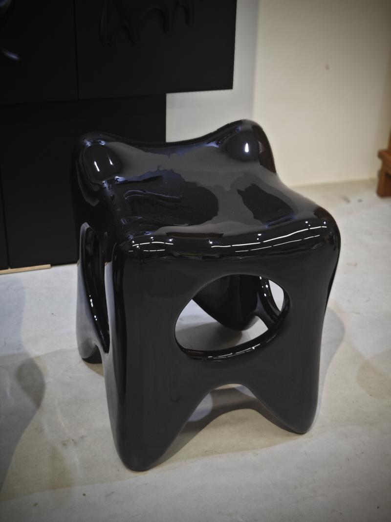 Organic modeling art hand-carved solid wood sculpture stool