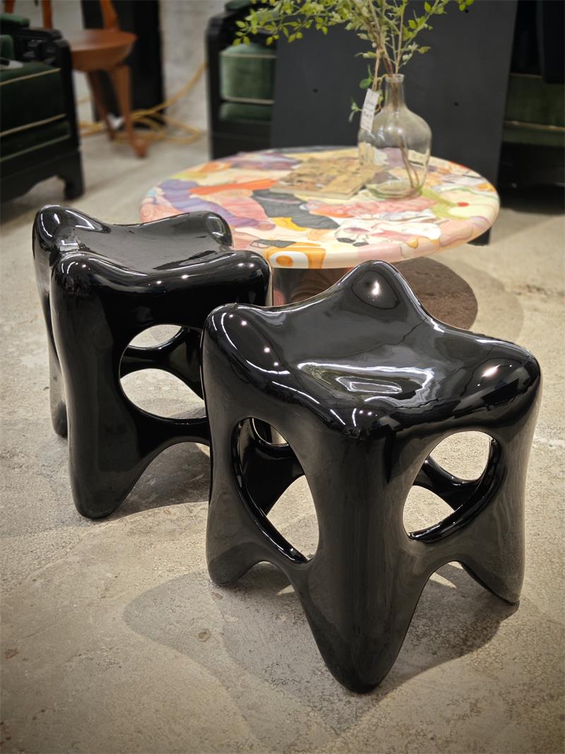 Organic modeling art hand-carved solid wood sculpture stool