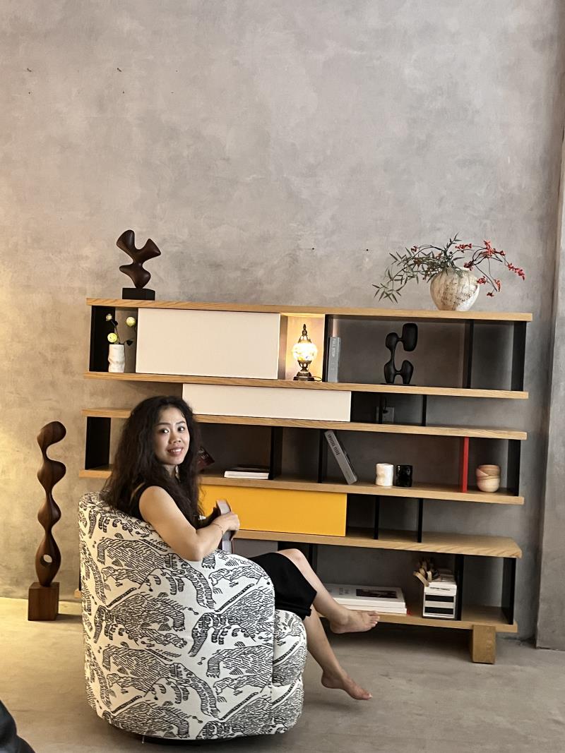 Modern minimalist modular open multicolor wooden bookshelf