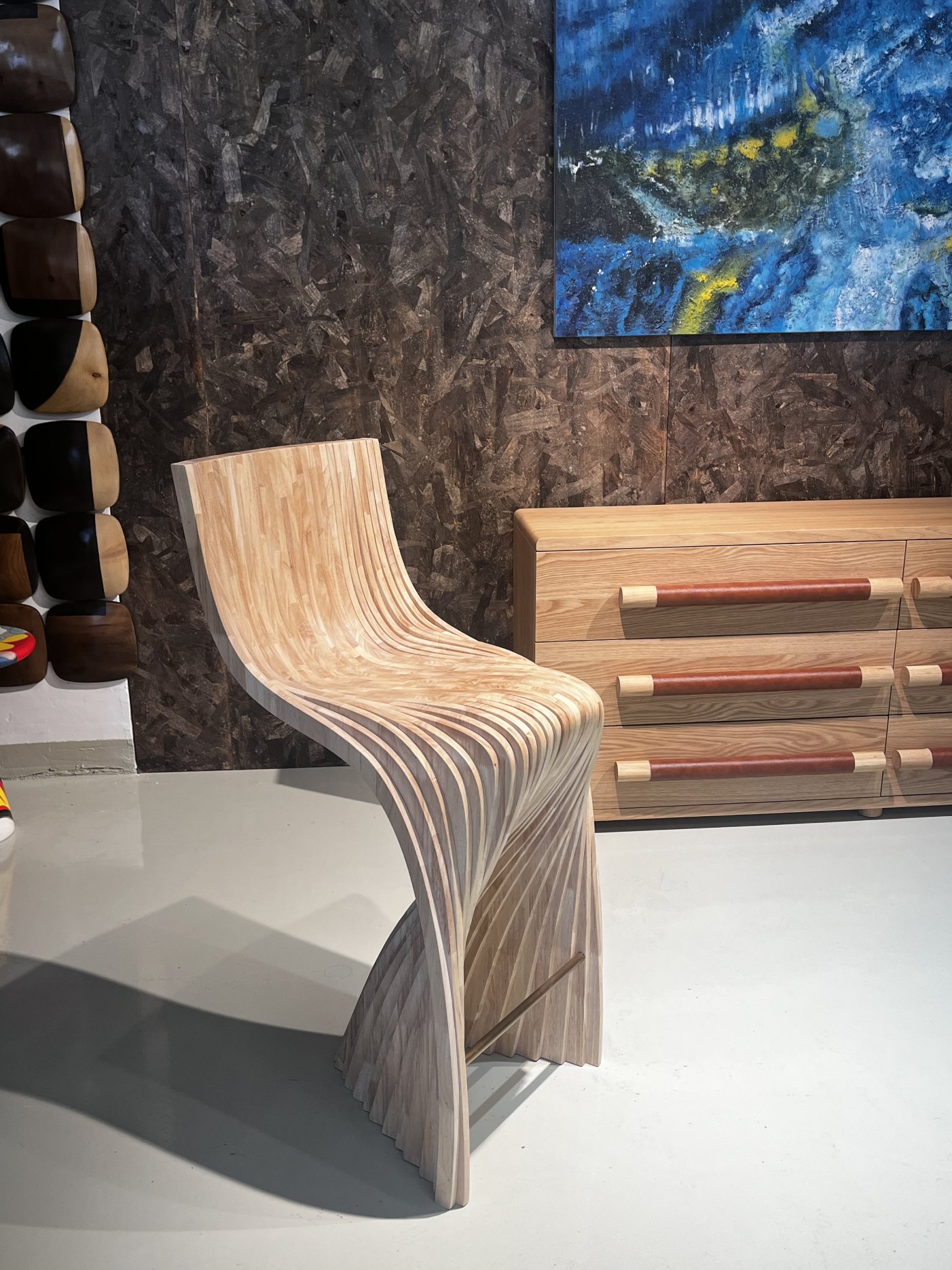 Solid Wood Sculpture Bar Stool Art Furniture - Free Shipping