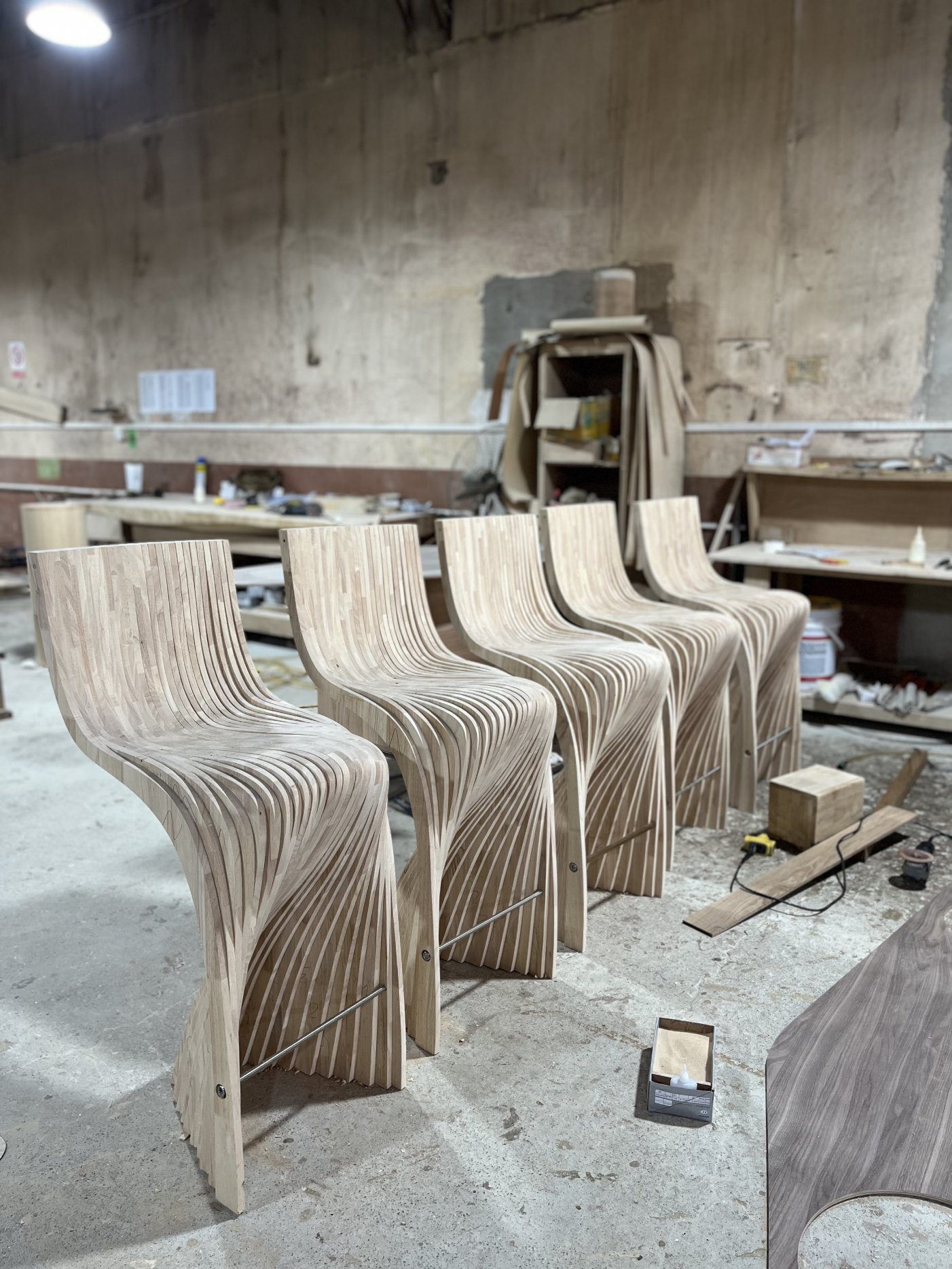 Solid Wood Sculpture Bar Stool Art Furniture - Free Shipping
