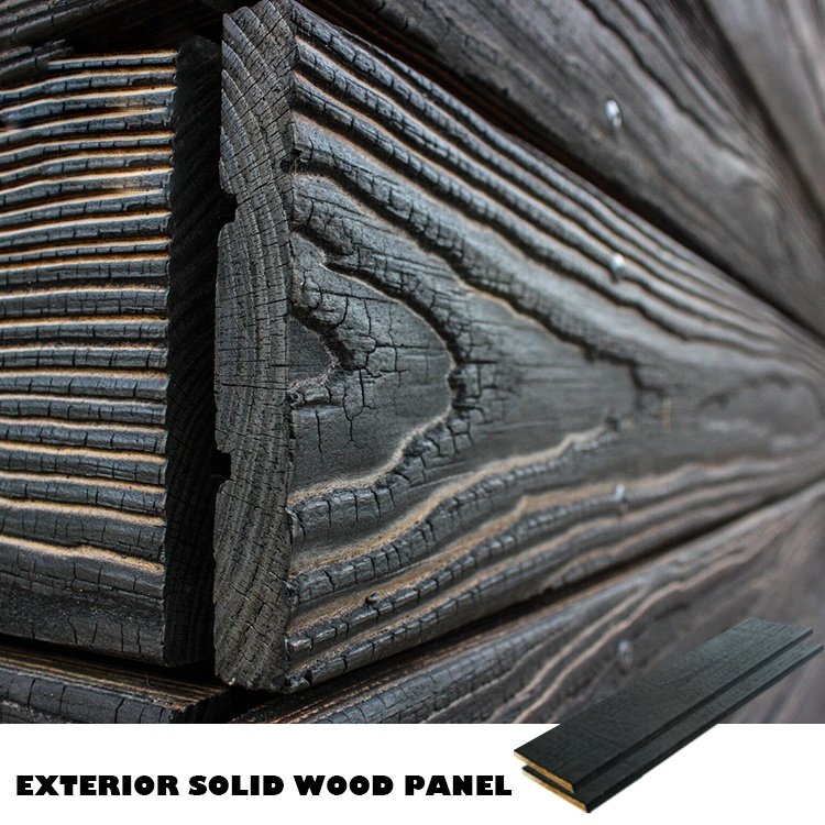 Thai Style Black Hight Quality Yakisugi Decorative Burnt Wood Wall Paneling for Home Stay