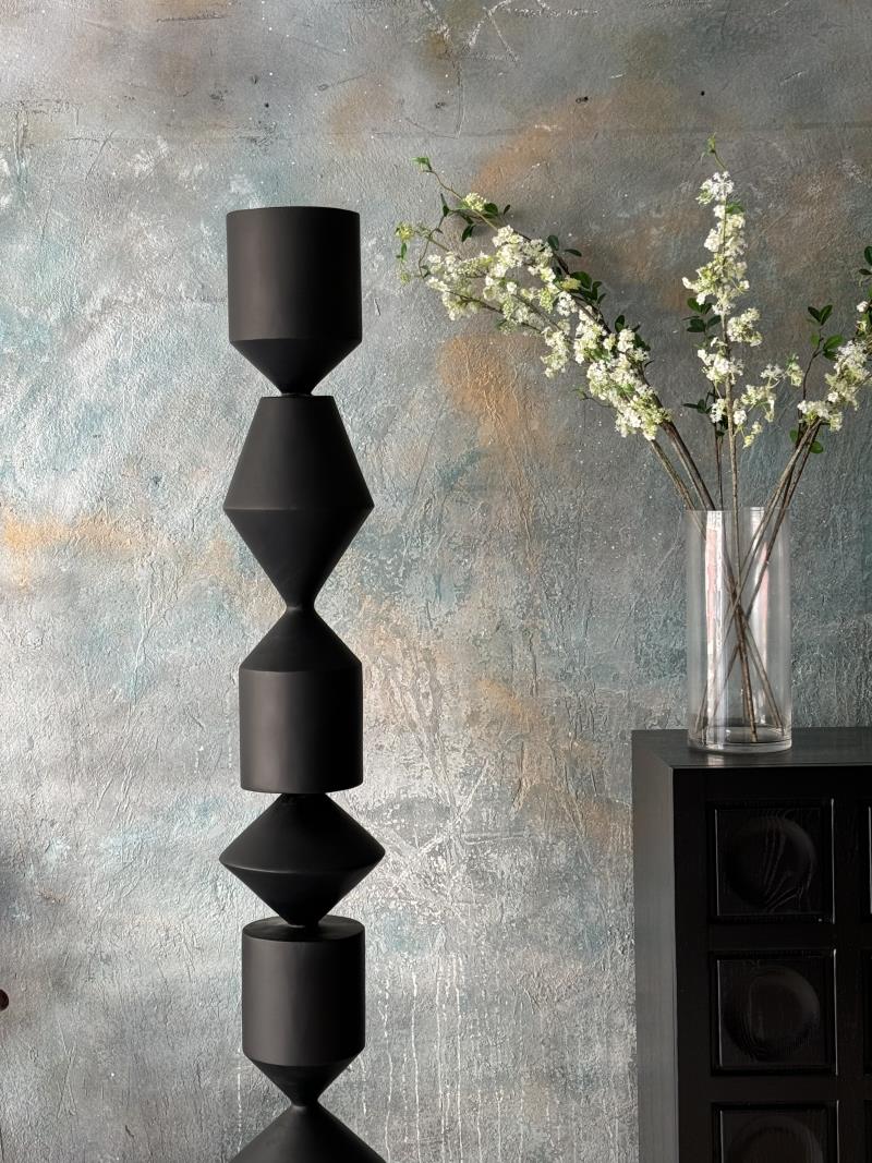 Artistic Sculptural Stacked Geometric Floor Lamp