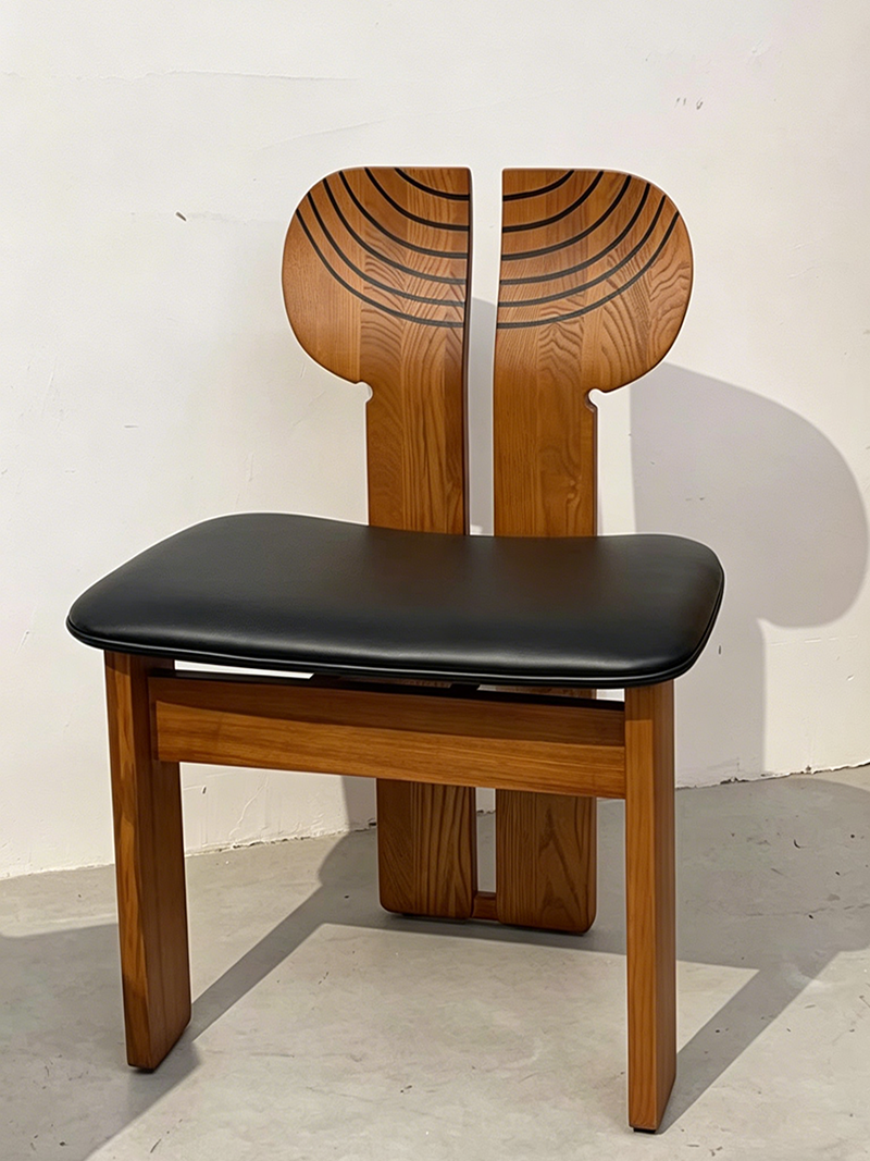 Vintage-style artistic solid wood African chair