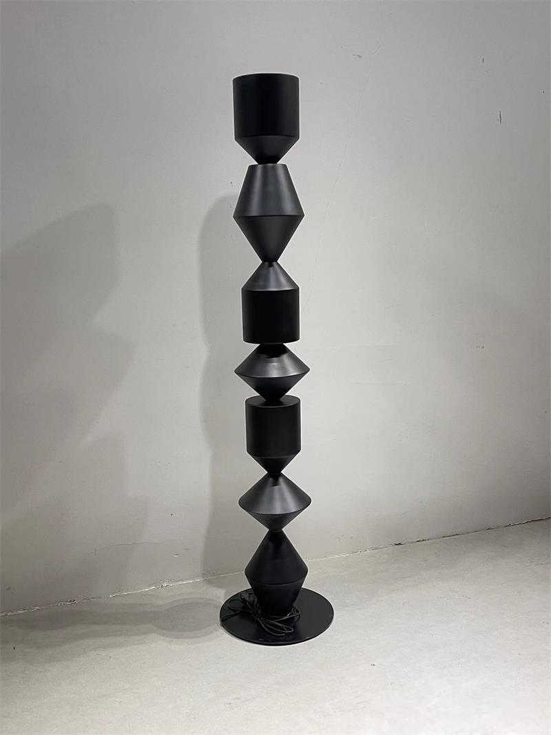Artistic Sculptural Stacked Geometric Floor Lamp