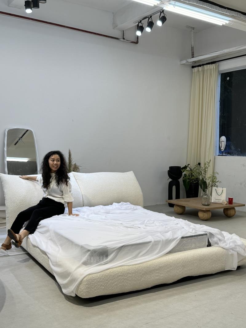 Modern minimalist floating soft-pack cloud petal bed