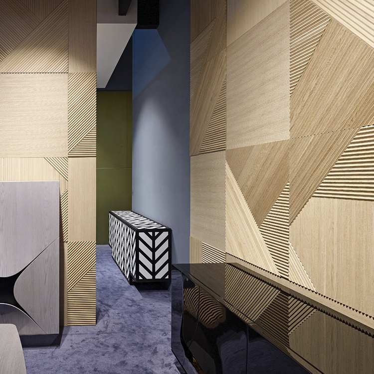 Solid Wood Covering Slat 3D Interior Decoration Wall Cladding Panel for Home Decorative