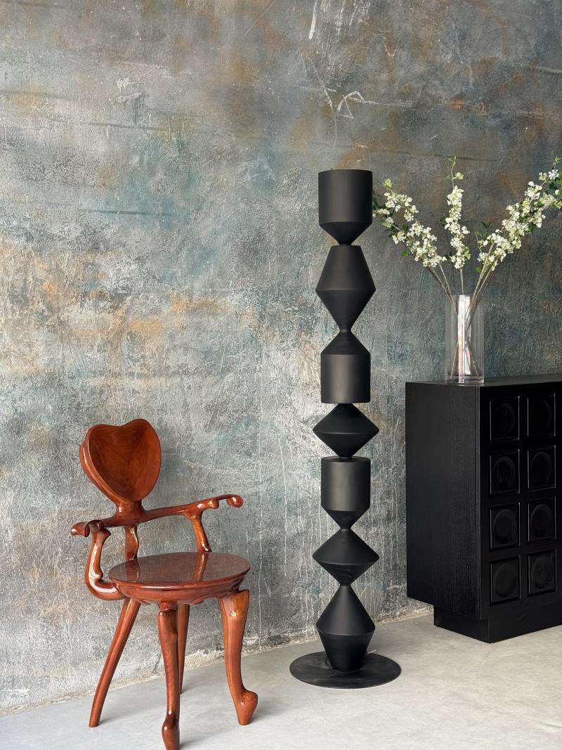Artistic Sculptural Stacked Geometric Floor Lamp