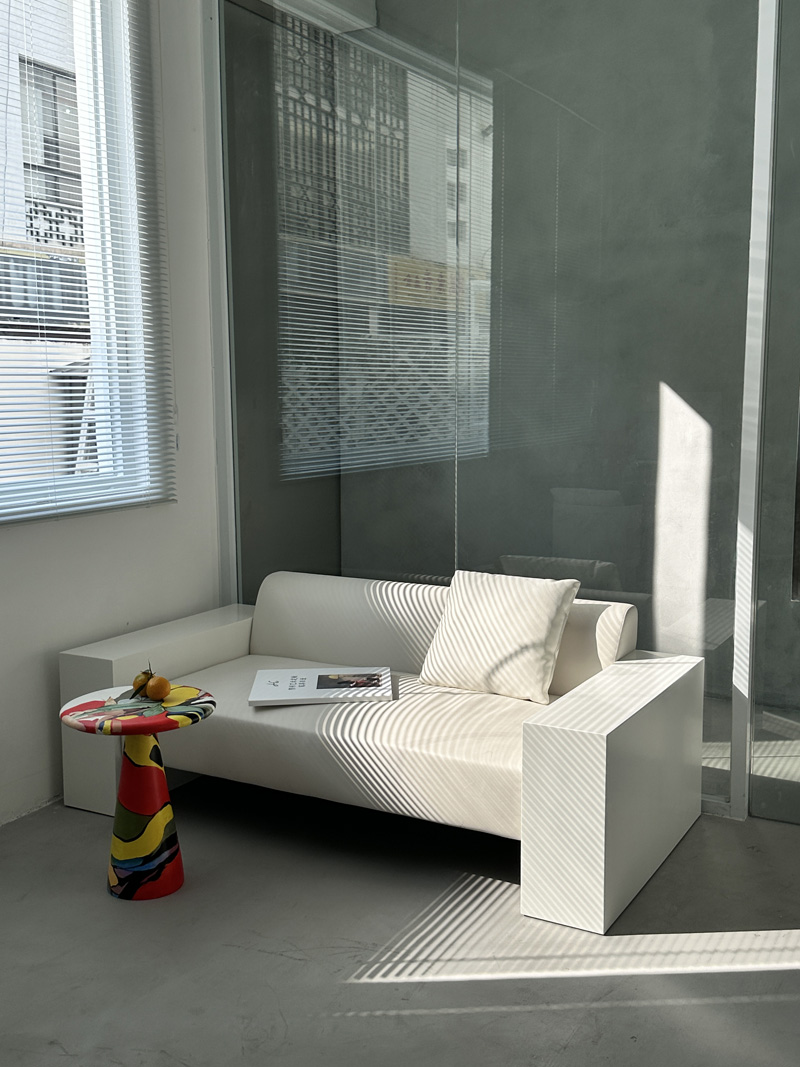 Minimalist Wood and Leather Upholstered Loveseat Sofa 