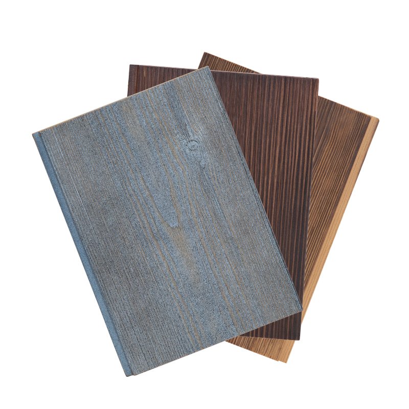 Sustainable Grey Weathered Shou Sugi Ban Charred Timber Facade Wire Brushed Pine Wood Exterior Wall Panels