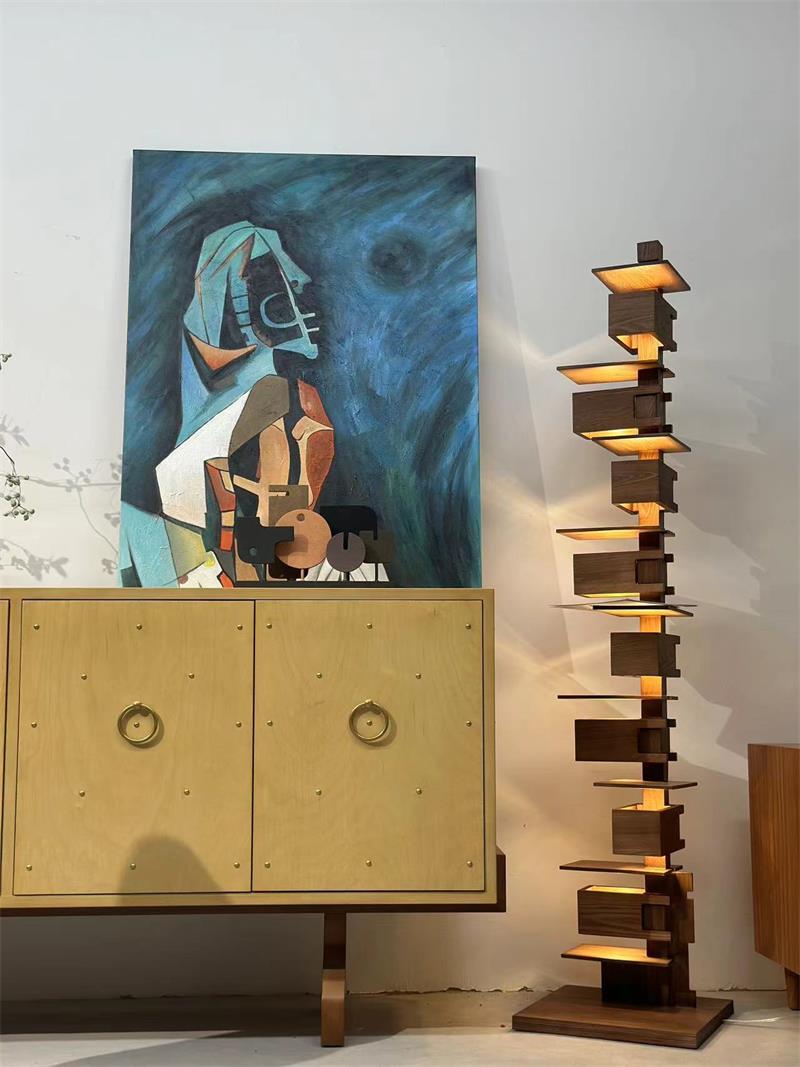 Modern geometric hand-painted three-dimensional abstract portrait oil painting
