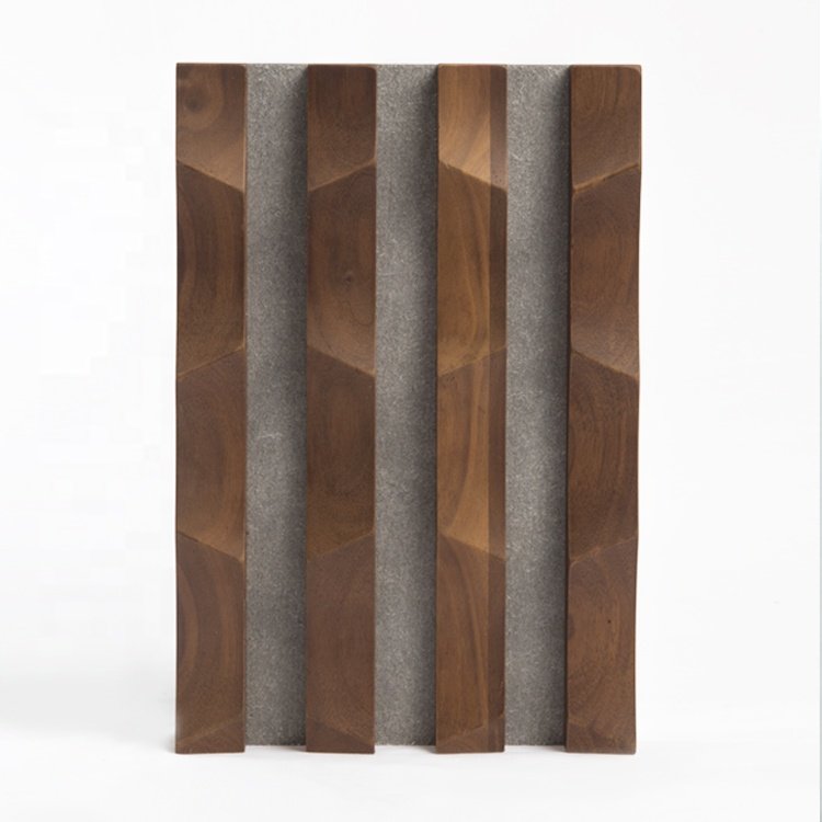 Home Interior Decoration Materials Cladding Slat 3D Composite Solid Wood Fluted Wallboard Wood Wall Panel