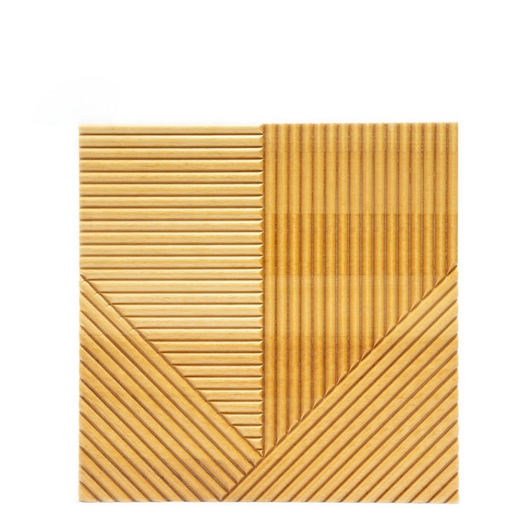 Solid Wood Covering Slat 3D Interior Decoration Wall Cladding Panel for Home Decorative
