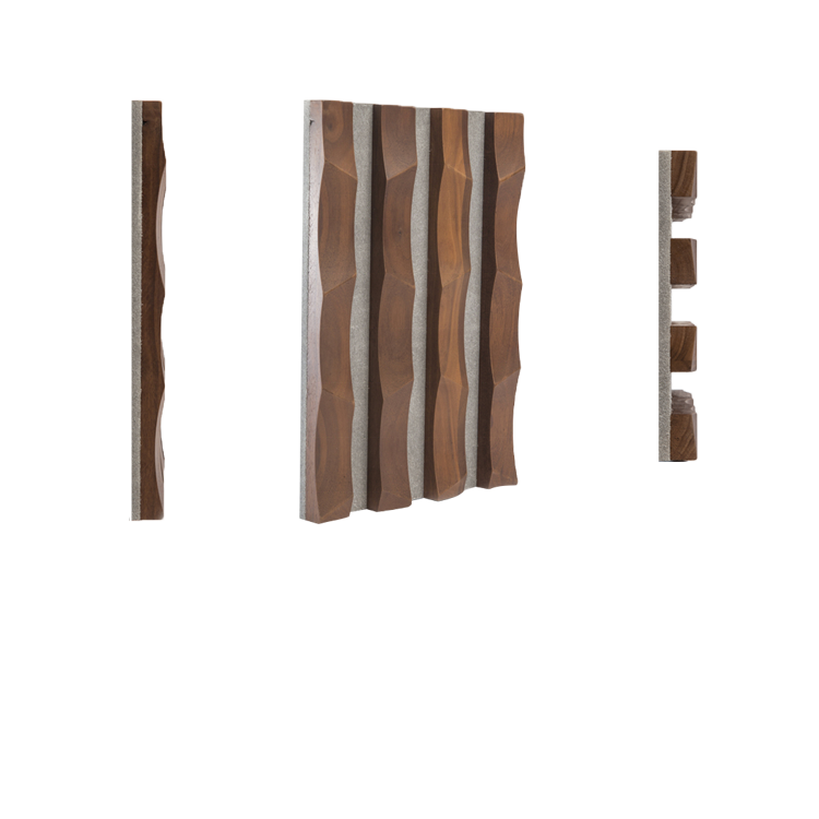 Home Interior Decoration Materials Cladding Slat 3D Composite Solid Wood Fluted Wallboard Wood Wall Panel