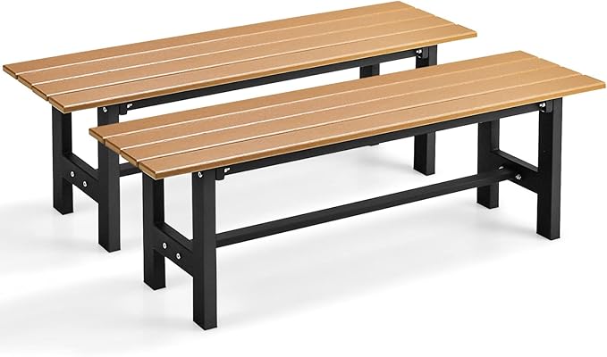 Outdoor Bench Seat - Backless Patio Garden Bench