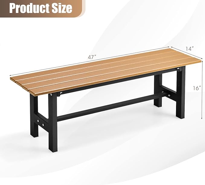 Outdoor Bench Seat - Backless Patio Garden Bench