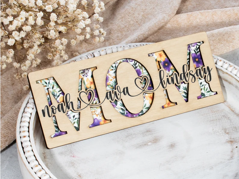 Mothers Day Gifts, Personalized Gifts for Mom, Mom Sign, Mom Birthday Gift, Gifts for Her, Mom Gifts from Kids, Mom Wood Sign Grandma