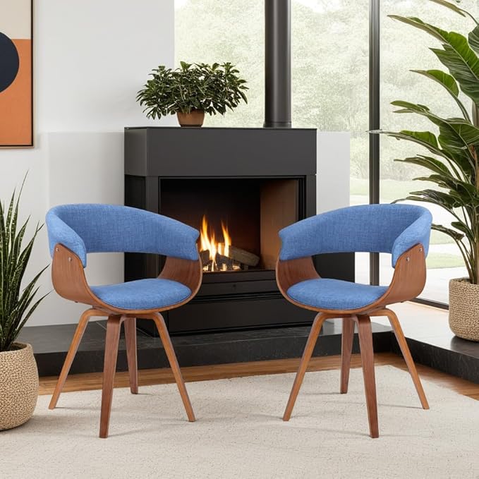 Summer Modern Chair In Charcoal Fabric and Walnut Wood