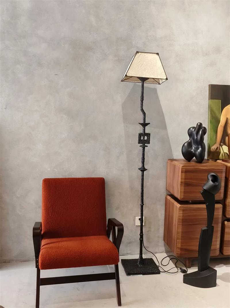 Mid-century industrial style terracotta orange solid wood lounge armchair with soft upholstery