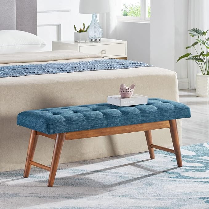 Upholstered Button-Tufted Bench