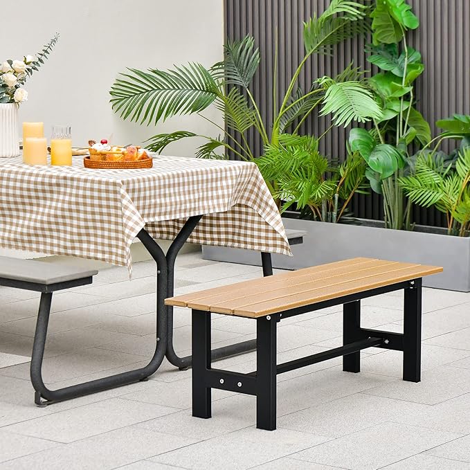 Outdoor Bench Seat - Backless Patio Garden Bench